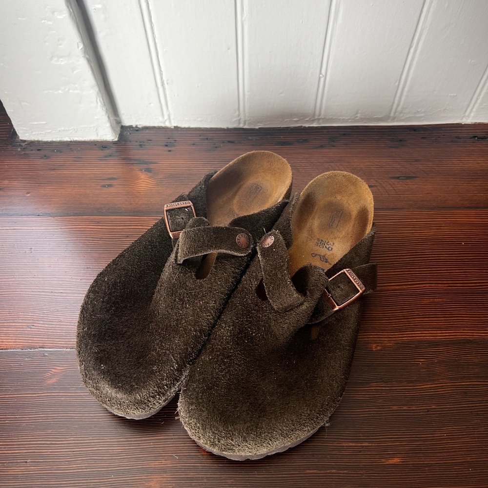 Birkenstock Brown Suede Clog Size 39